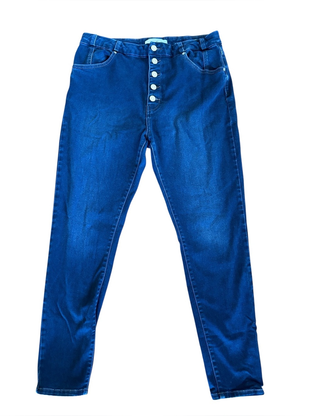 KanCan Skinny Buttonfly High Waist Blue Jeans Size‎ 15 / 31